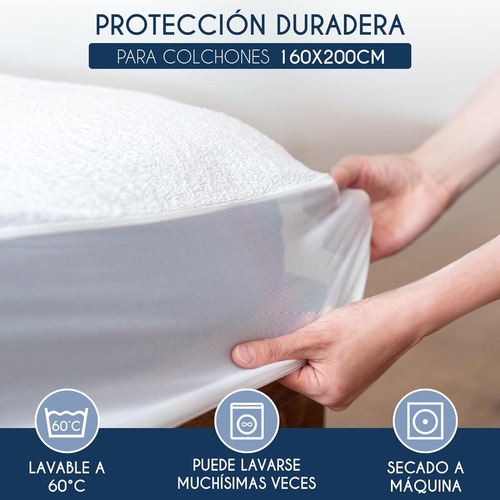 Forro Protector Impermeable Para Colchones Queen, Algodón