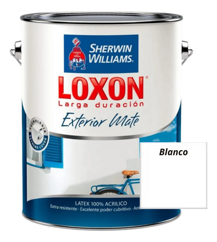 Pintura Latex Loxon Exterior Blanco X 4 Lts Sherwin Williams