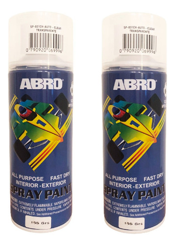 Laca En Aerosol Acrilica Transparente X 165gr Marca Abro