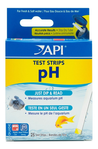 Medidor Test Api Ph Strips 25 Tiras Acuario Dulce Marino