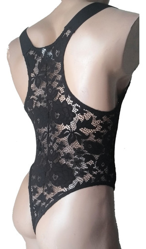 Body Leotardo Mono Masculino Encaje