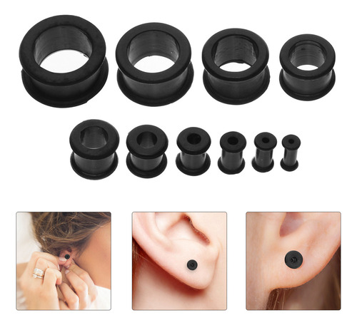10 Pares De Expansores De Orejas De Silicona, Dilatadores Y