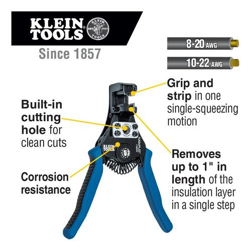 Cortador De Alambre Klein Tools Modelo 11063w Para Cables 8-