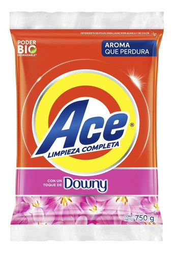 Detergente En Polvo Ace Toque Downy 750gr