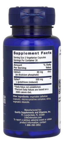 Life Extension, Glutatión, 60 Cápsulas Sabor Sin sabor