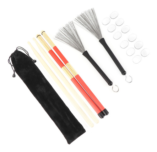 Kit De Baquetas Drum Damper, Juego De Brochas Rute, Instrume