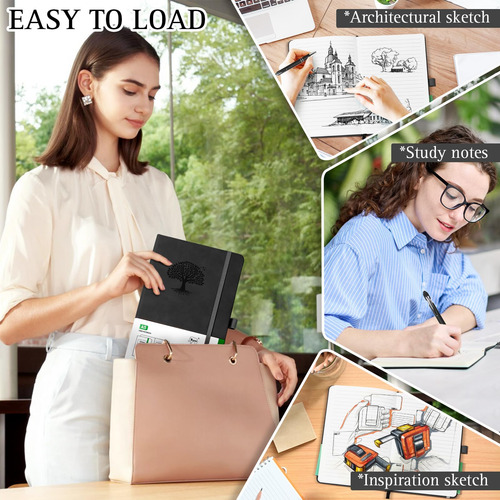 2 Pack Notebook Journal For Work, Leather Journal, 100gsm