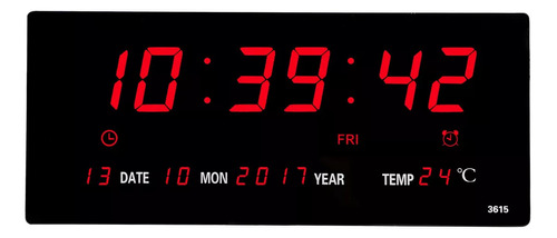 Reloj De Pared Con Calendario Digital Led De Gran Tamaño De