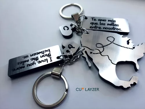 Llaveros Pareja Mapa/ Llaveros Personalizados/ 2 Llaveros