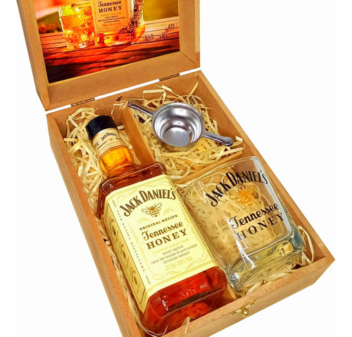 Kit Premium Whisky Jack Daniels Honey 375ml + Copo + Dosador