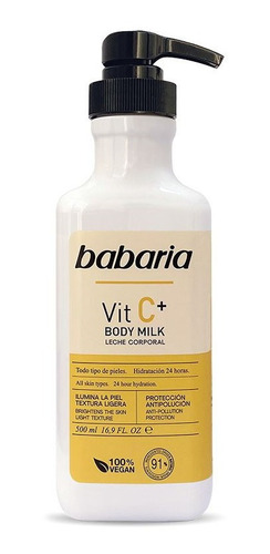 Leche Corporal Babaria Body Milk Vit C+ 500 Ml