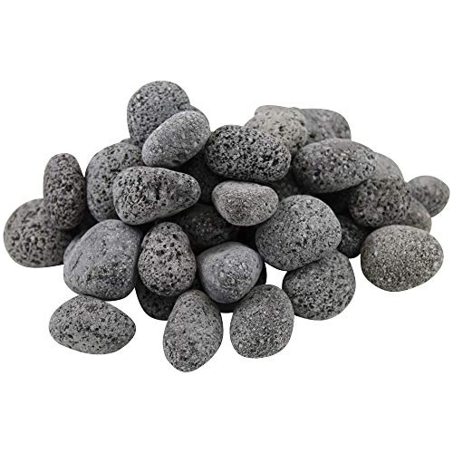 Dfblp2-20 Dragon Glass Lava Pebbles, 20 Lb, Negro