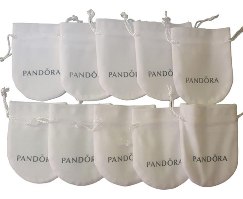 Bolsa Cubre Polvo Pandora Terciopelo Blanco 10 Pz