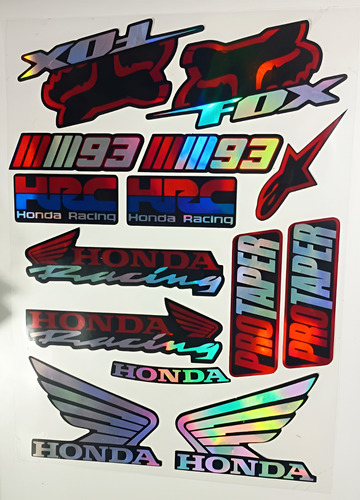 Pack Calcos Honda Moto Tornasolado X14