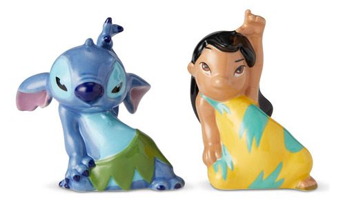 Salero Y Pimientero Cerámico Lilo And Stitch Multicolor 9 Cm