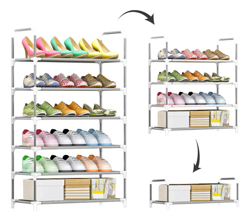 Zapatera Organizador Zapatos 18 Pares Fácil de Transportar Plateado