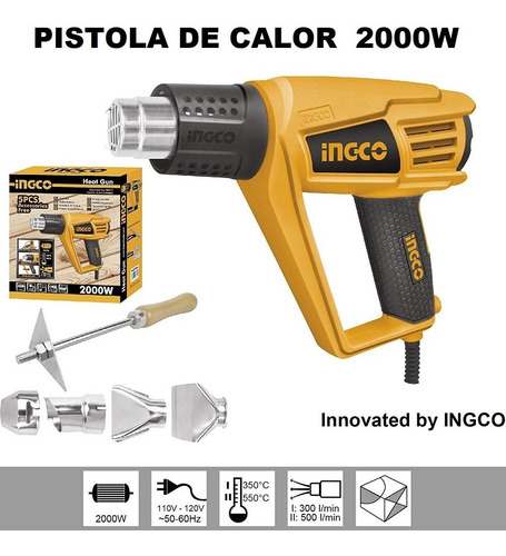 Pistola De Calor 2000w Ingco Profesional