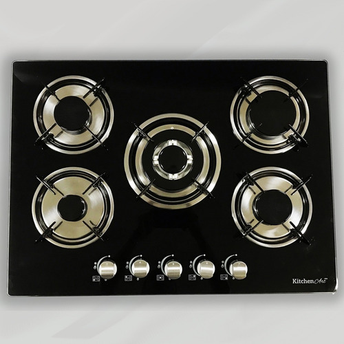 Imagen 2 de 3 de Cocina Empotrable 5 Quemadores Kitchen Art Vidrio Templado