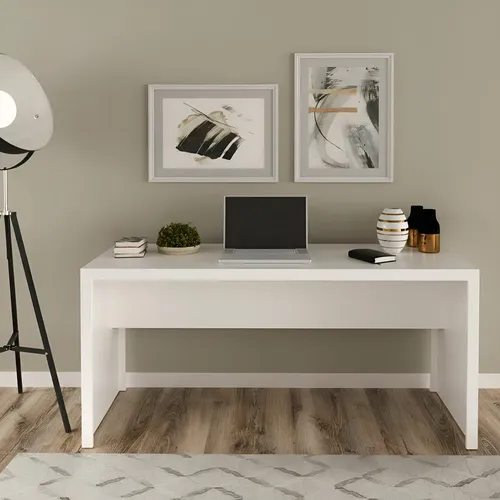 Mesa Escrivaninha De Escritório 163x60cm Branco Me4109 Tecnomobili