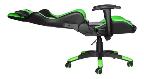 Imagen 3 de 3 de Silla de escritorio Xtrike Me GC-905 gamer ergonómica verde y negra con tapizado de cuero sintético