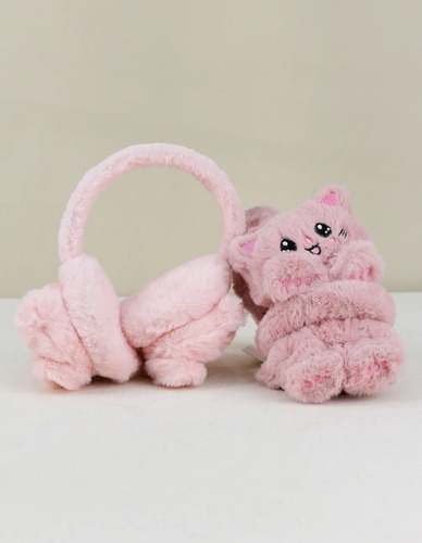Orejera Vincha Peluche Abrigo Protector Frio Suave Comodo Rosa Tela De Peluche.