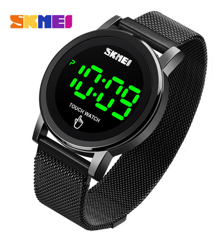 Reloj Electrónico Casual Para Hombre Con Led Dorado