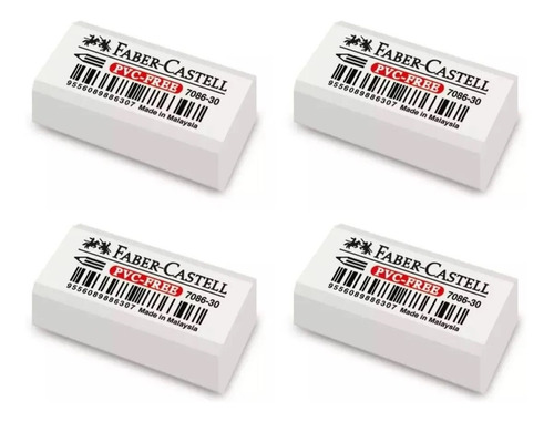 Goma De Borrar Faber Castell  Blanca Pvc Free Pack X 4 