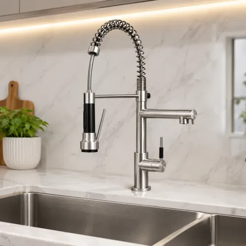 Torneira Gourmet Cozinha Monocomando Inox 304 Ducha Flexível - R$ 129,94