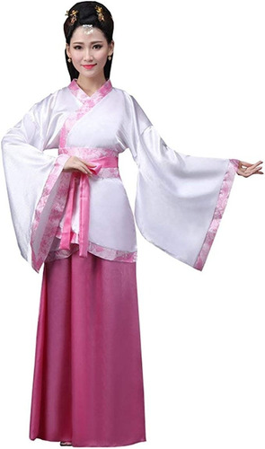 Disfraz Geisha Morado Oriental Kimono Japonesa China Damas