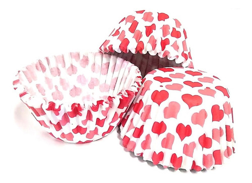 Capacillos De Corazones Para Cupcakes 100 Unidades