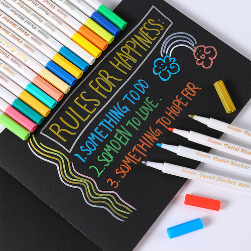 24 Cores - Caneta Ponta Dupla Brush Pen Desenho Colorir