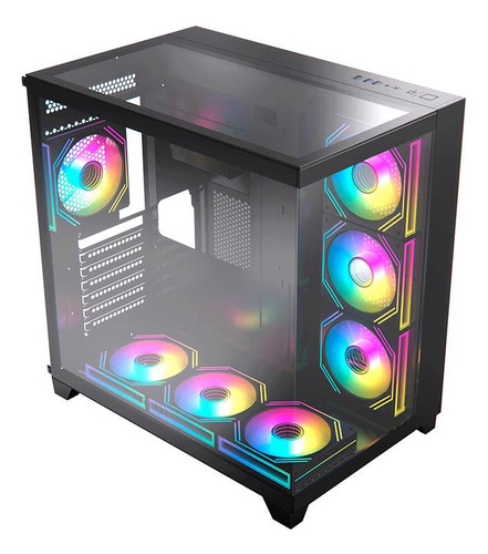 Gabinete Gamer Acegeek Horizon, Mid-t Lat De Vidro Preto