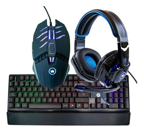 Combo Kit Gamer Teclado Mouse Auriculares Tkot Messier 45 