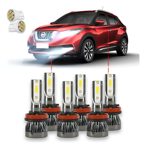 Kit Ultra Led Mini Y3 Nissan Kicks 2016/2020 22000 Lúmens