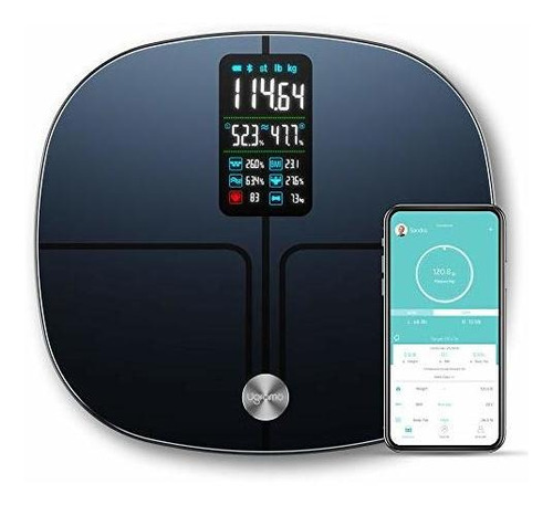Fit Pro Smart Body Scale Bmi Báscula De Grasa Baño Di...