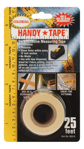 Colonial Handy Tape Cinta Metrica Autoadhesiva 25 Pies