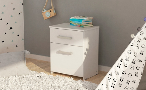 Mesa De Luz 1 Cajón + 1 Puerta Dakar Mueble Dormitorio