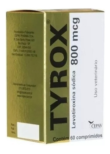 Repositor Hormonal Tyrox 800 Mcg Único