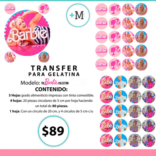 Transfer Para Gelatina / Barbi Collection (tinta Comestible)