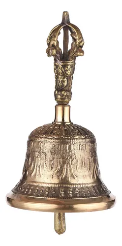 / Campana Budista Tibetana De Bronce Con Acolchado Vajra