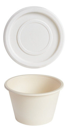 Vaso Souffle 4 Onzas Biodegradable Maiz 100 Piezas Con Tapa