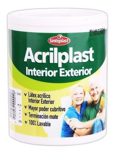 Látex Pintura Acrilplast Blanco X 1lts  Int Ext 