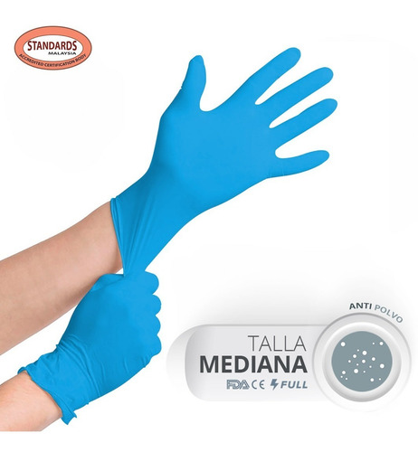 Imagen 2 de 9 de Guantes Nitrilo Desechables Uso Médico,examinación Sin Polvo