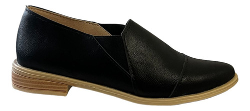 Mocasin Chatita Negro Beige Elastico Bajo Clasico Sueco Moda