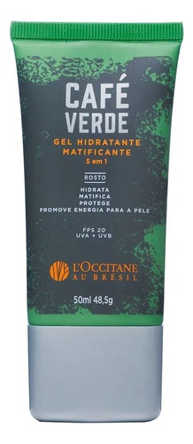 Gel Hidratante Matificante 5 Em 1 Café Verde 50 Ml Loccitane