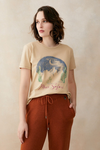 Remera Estampa Safari Beige Rimmel