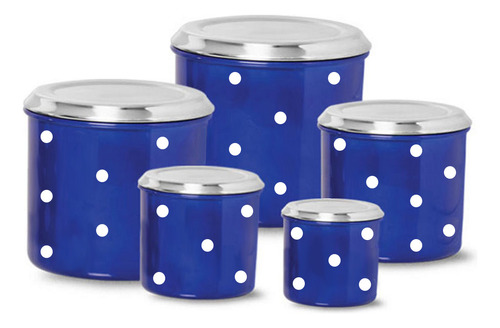 Jogo De Lata E Kit Pia Alumínio Colorido Poa Colorido