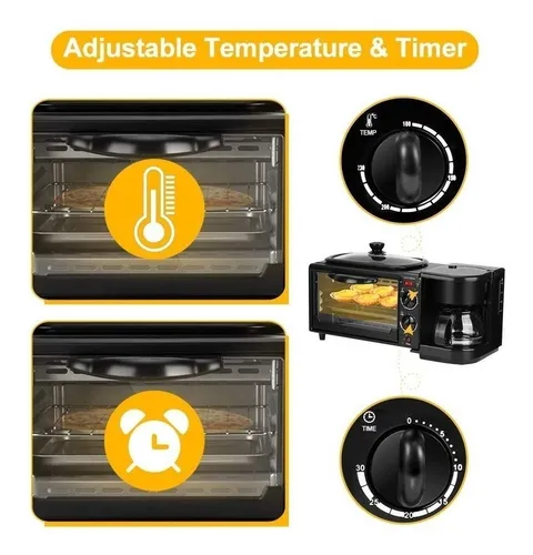 Horno Multifuncion Cafetera Parrilla Estacion Desayuno 3 En1