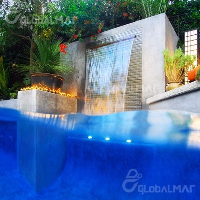 Cascata Piscina 200cm Embutir Fibra Bico Aço Inox 2 Metros