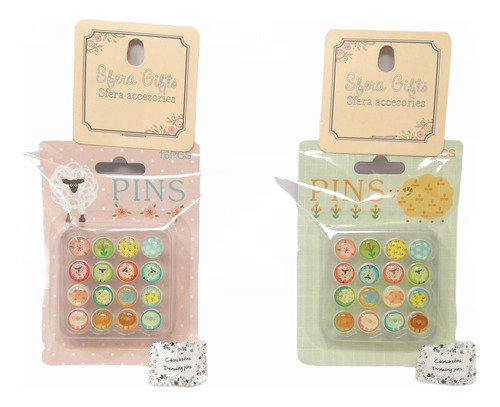 Chinchetas Push Pins Decorativos Infantiles 3pack X 16pza